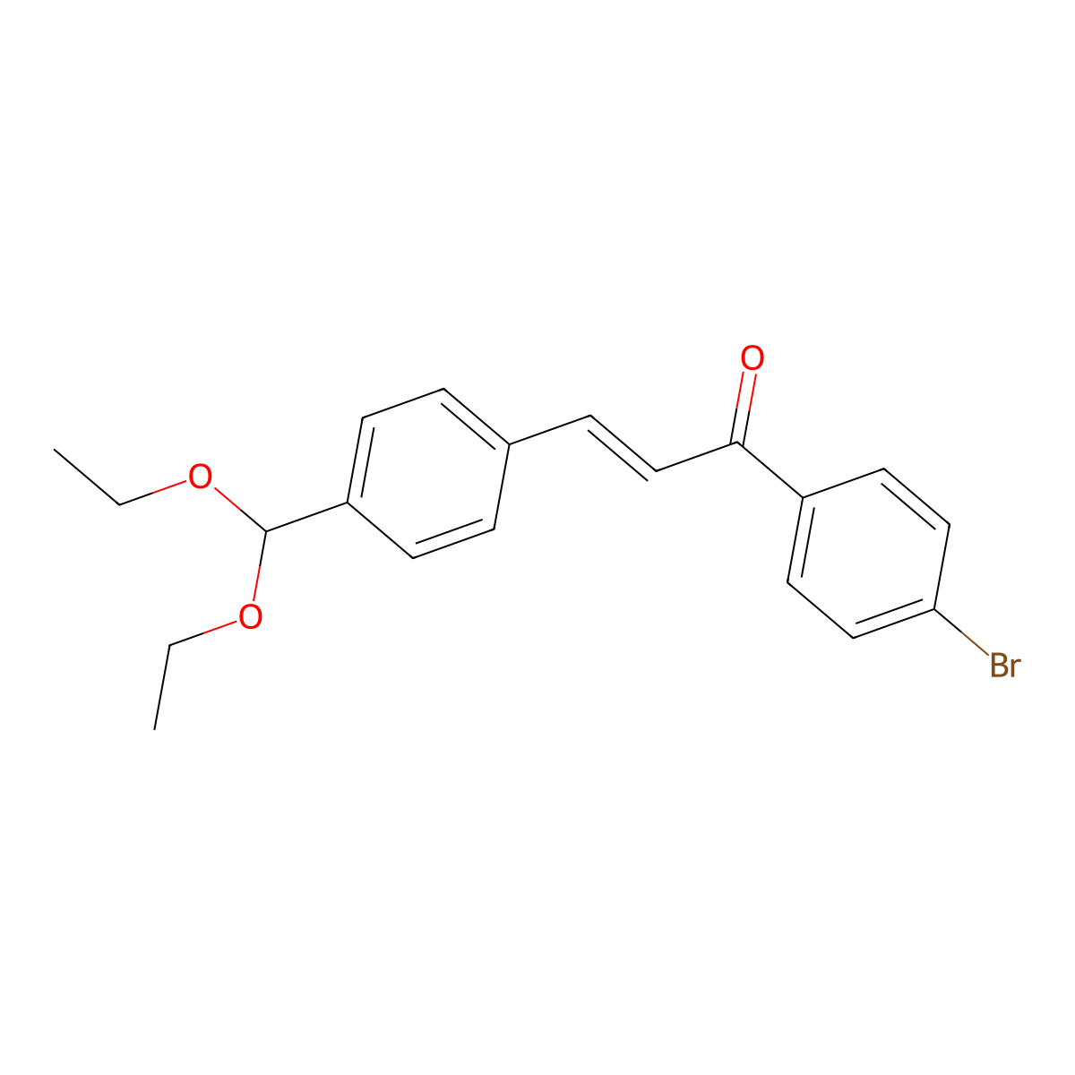 (E)-1-(4-bromophenyl)-3-[4-(diethoxymethyl)phenyl]prop-2-en-1-one molecular structure, CAS 338415-84-2