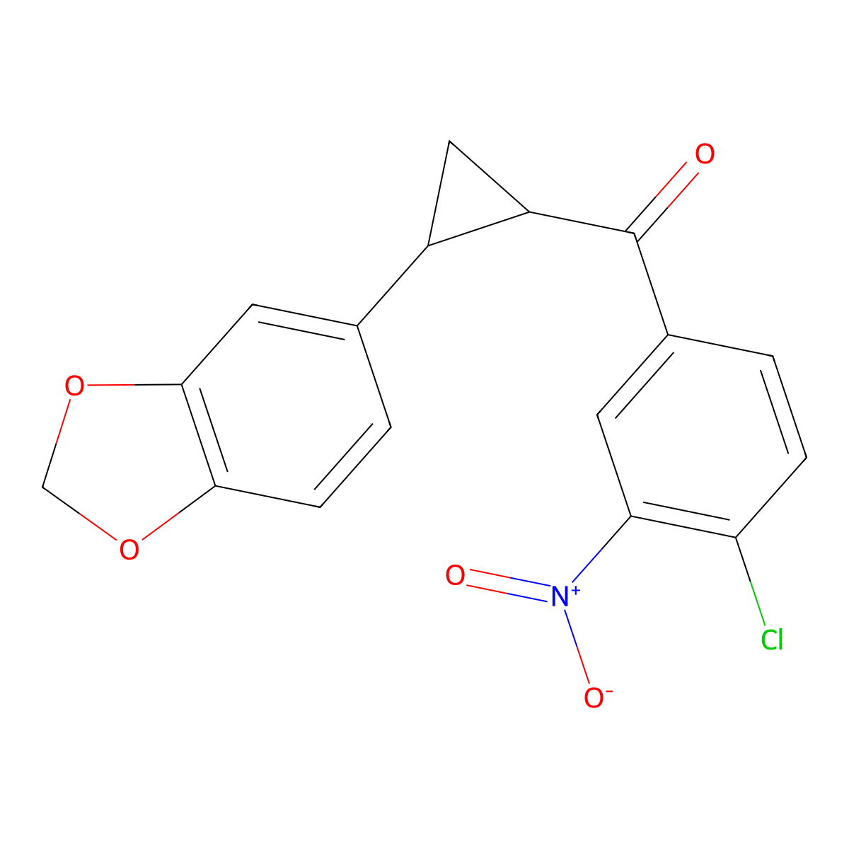 [2-(1,3-Benzodioxol-5-yl)cyclopropyl](4-chloro-3-nitrophenyl)methanone molecular structure, CAS 338415-90-0