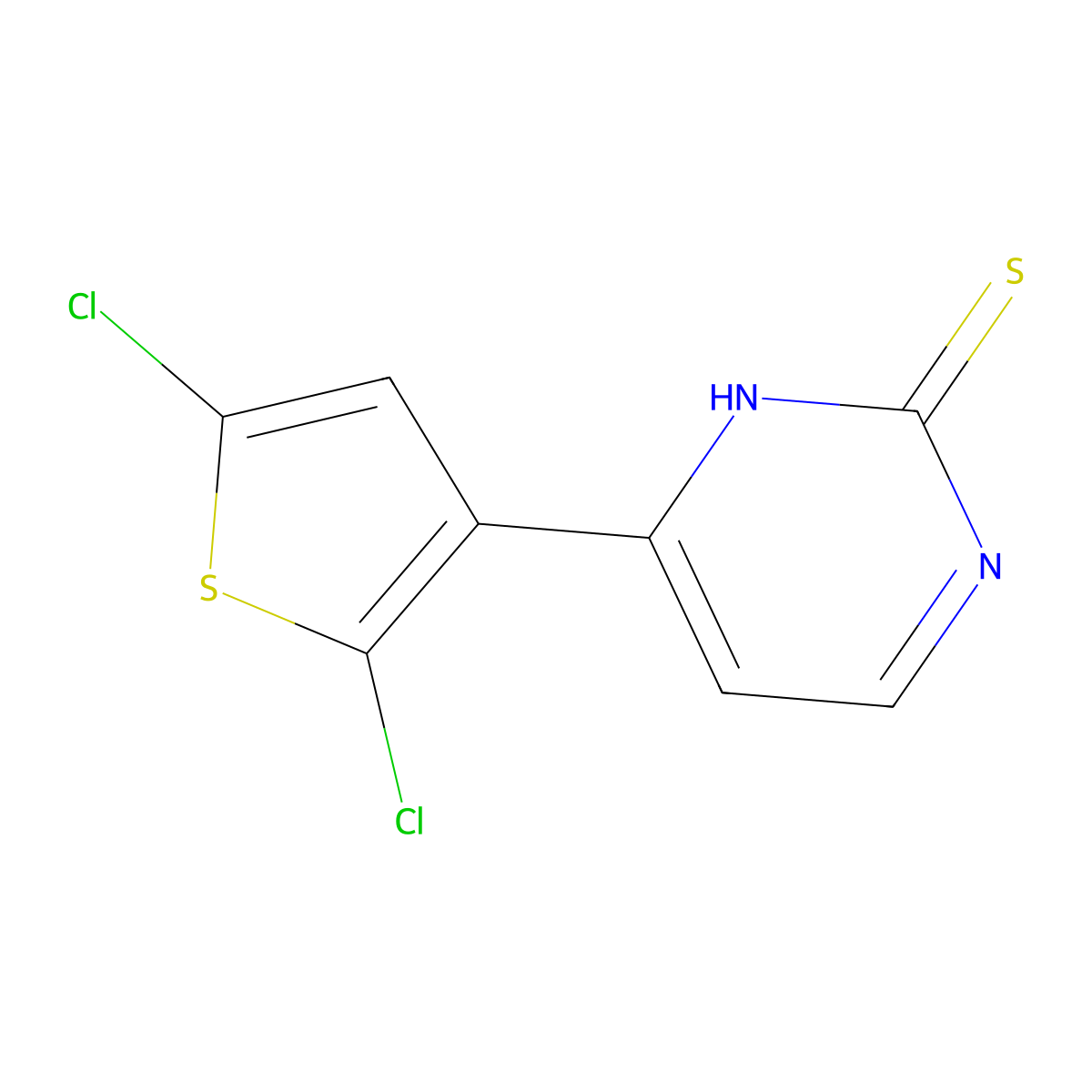4-(2,5-Dichloro-3-thienyl)-2-pyrimidinylhydrosulfide molecular structure, CAS 338415-91-1