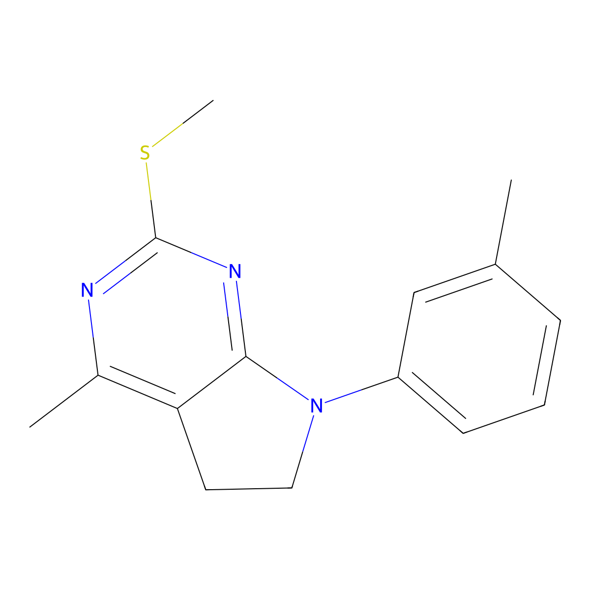 methyl 4-methyl-7-(3-methylphenyl)-6,7-dihydro-5H-pyrrolo[2,3-d]pyrimidin-2-yl sulfide molecular structure, CAS 338416-03-8