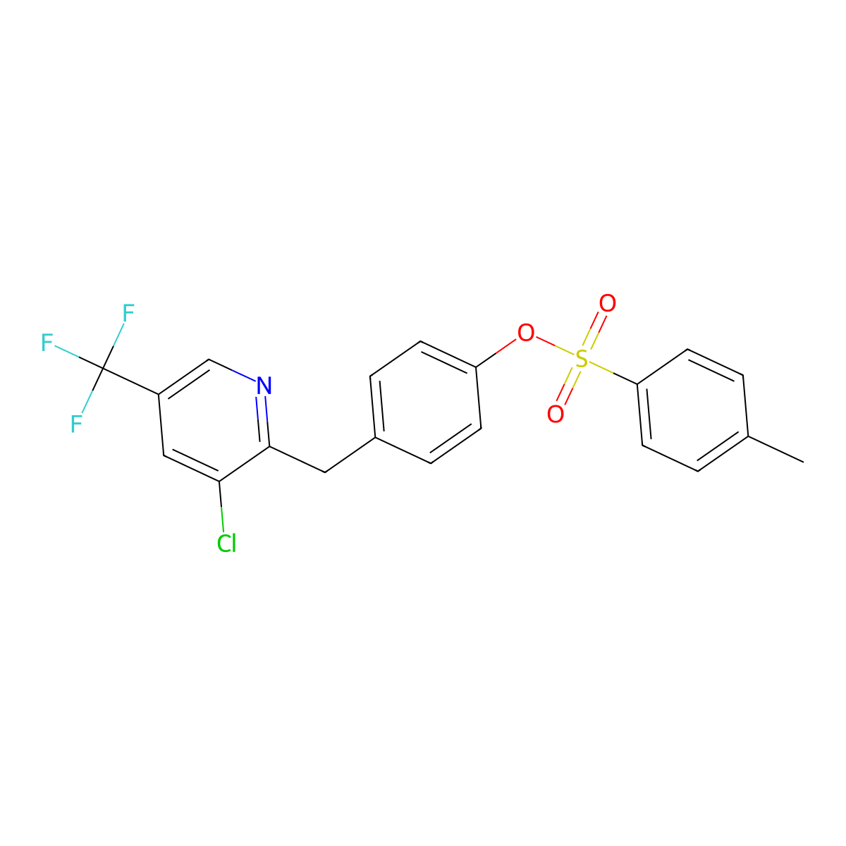 4-{[3-Chloro-5-(trifluoromethyl)-2-pyridinyl]methyl}phenyl 4-methylbenzenesulfonate molecular structure, CAS 338416-37-8