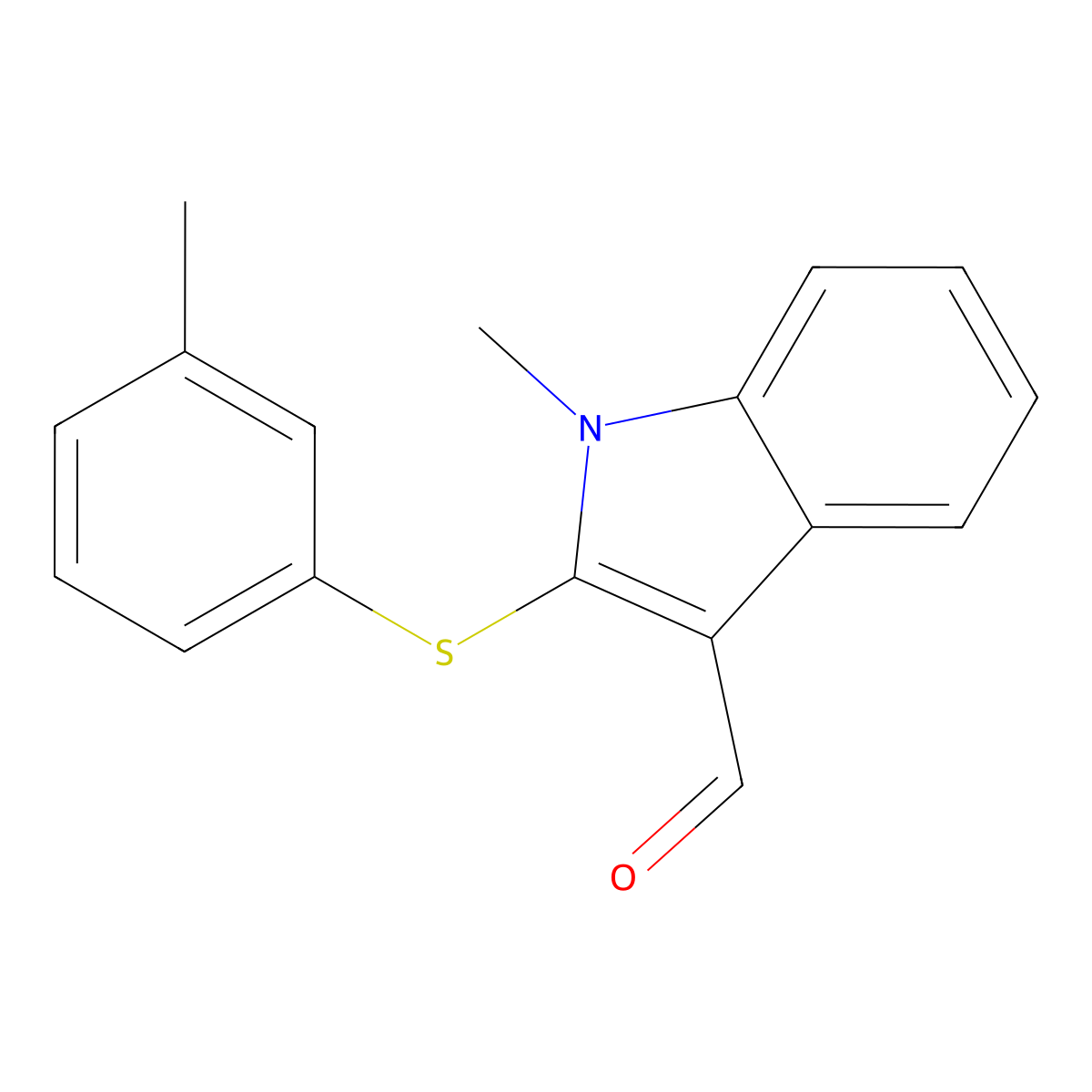 1-methyl-2-[(3-methylphenyl)sulfanyl]-1H-indole-3-carbaldehyde molecular structure, CAS 338416-56-1