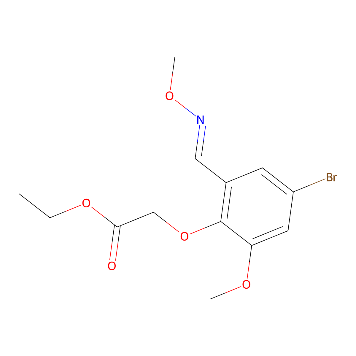 Ethyl 2-{4-bromo-2-methoxy-6-[(methoxyimino)methyl]phenoxy}acetate molecular structure, CAS 338416-59-4