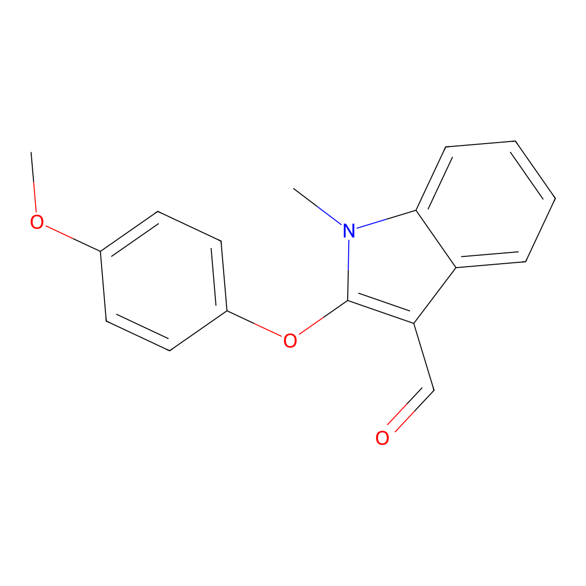 2-(4-methoxyphenoxy)-1-methyl-1H-indole-3-carbaldehyde molecular structure, CAS 338416-68-5