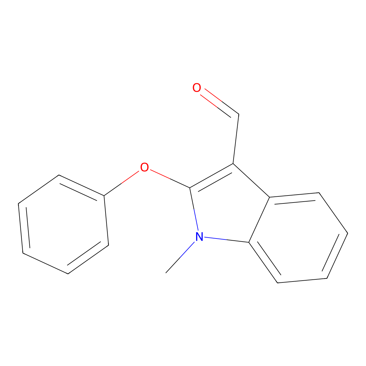 1-methyl-2-phenoxy-1H-indole-3-carbaldehyde molecular structure, CAS 338416-80-1
