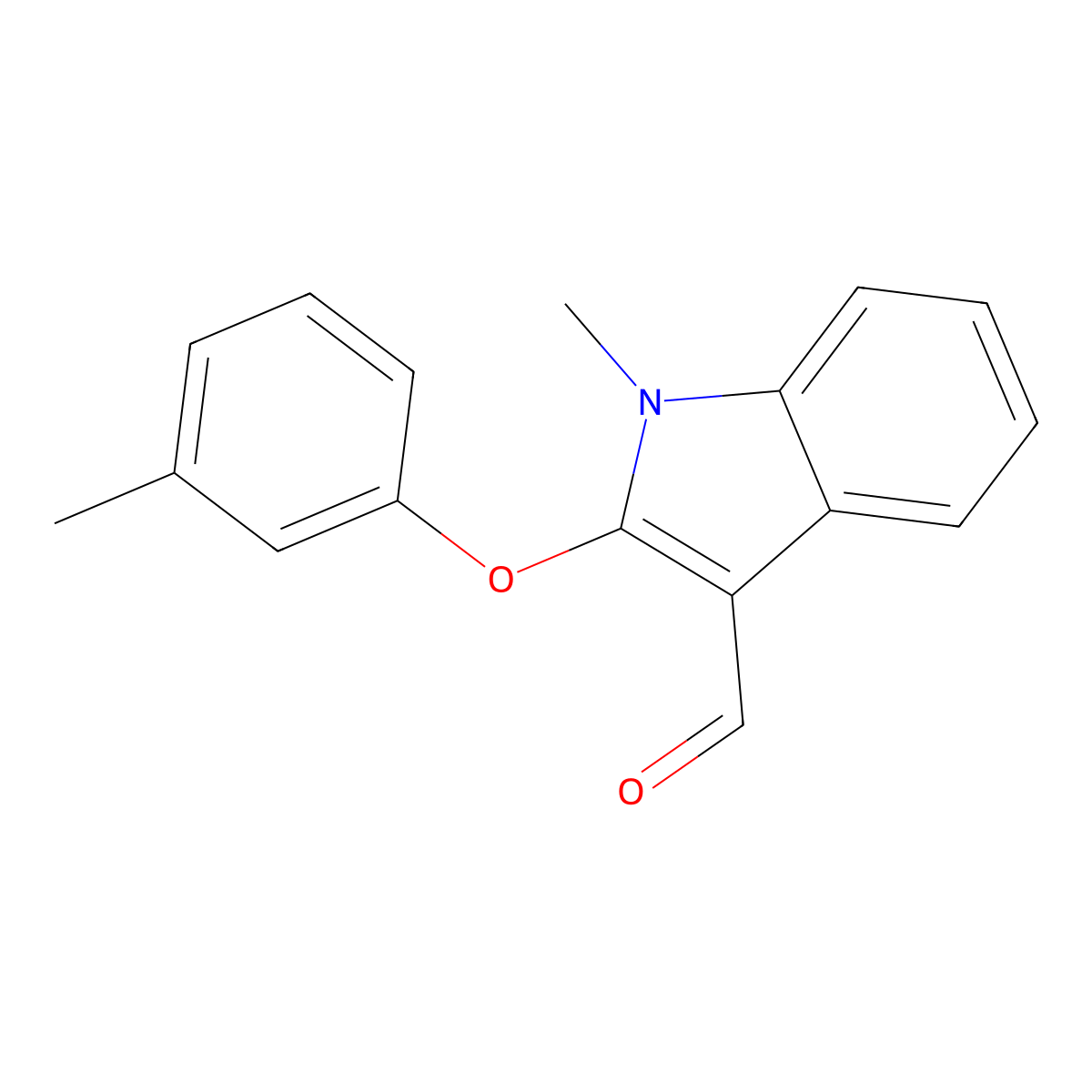 1-methyl-2-(3-methylphenoxy)-1H-indole-3-carbaldehyde molecular structure, CAS 338416-84-5