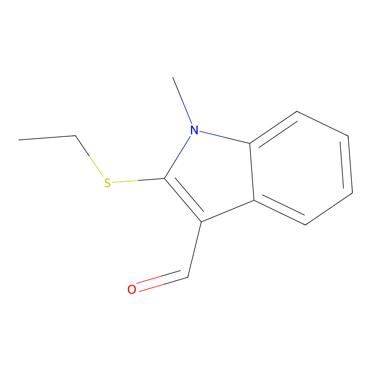 2-(ethylsulfanyl)-1-methyl-1H-indole-3-carbaldehyde molecular structure, CAS 338416-94-7