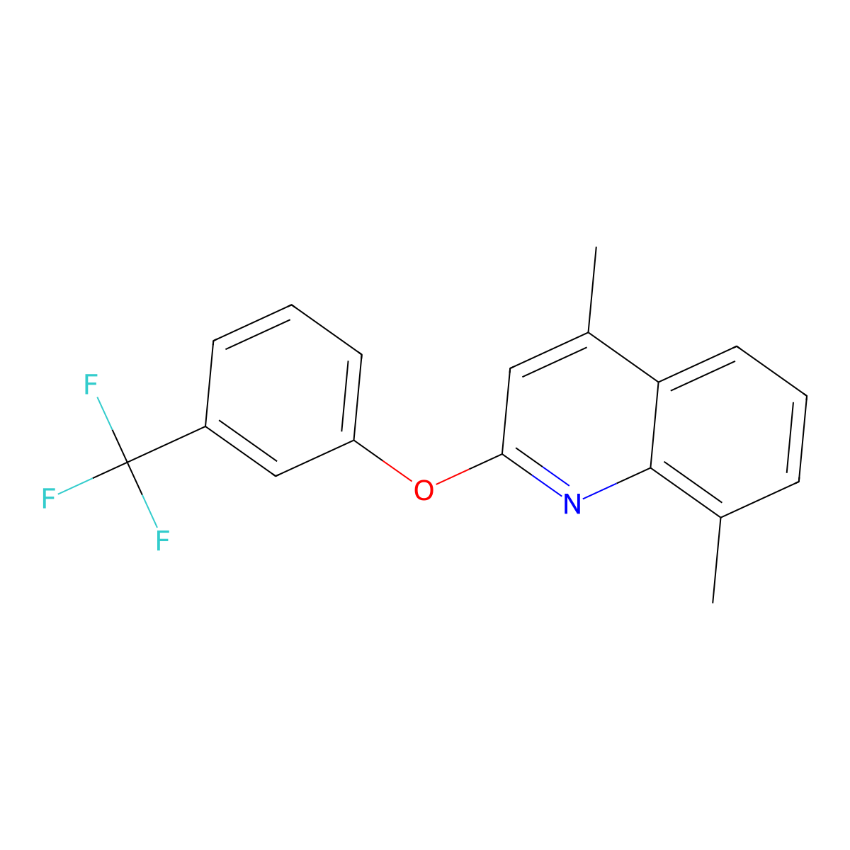 4,8-Dimethyl-2-[3-(trifluoromethyl)phenoxy]quinoline molecular structure, CAS 338417-00-8