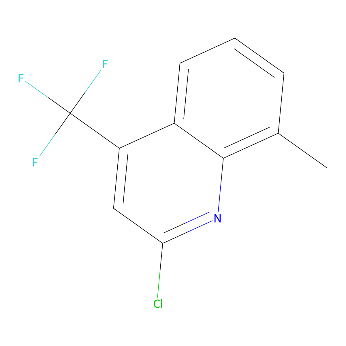 2-Chloro-8-methyl-4-(trifluoromethyl)quinoline molecular structure, CAS 338417-06-4