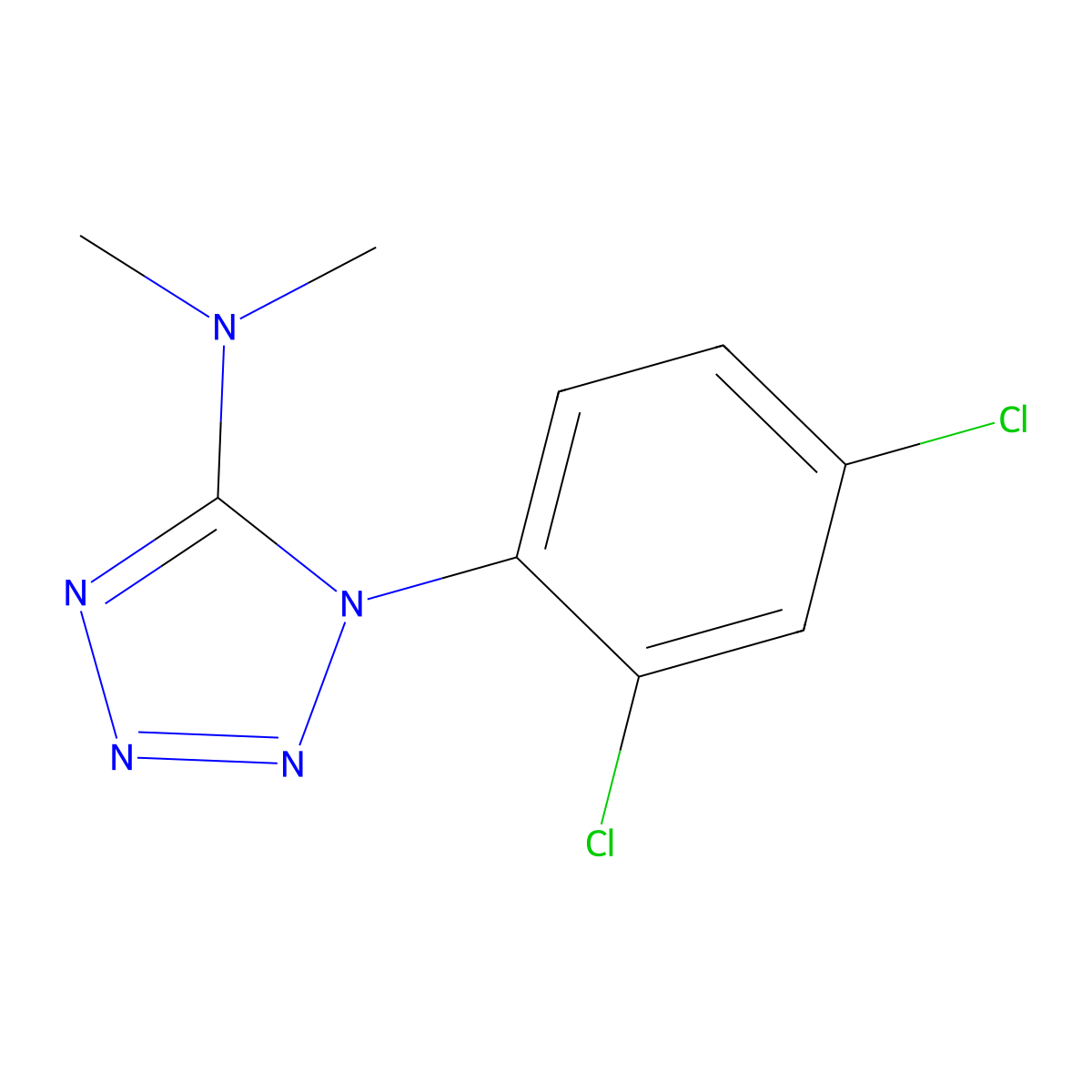 N-[1-(2,4-dichlorophenyl)-1H-1,2,3,4-tetraazol-5-yl]-N,N-dimethylamine molecular structure, CAS 338417-21-3