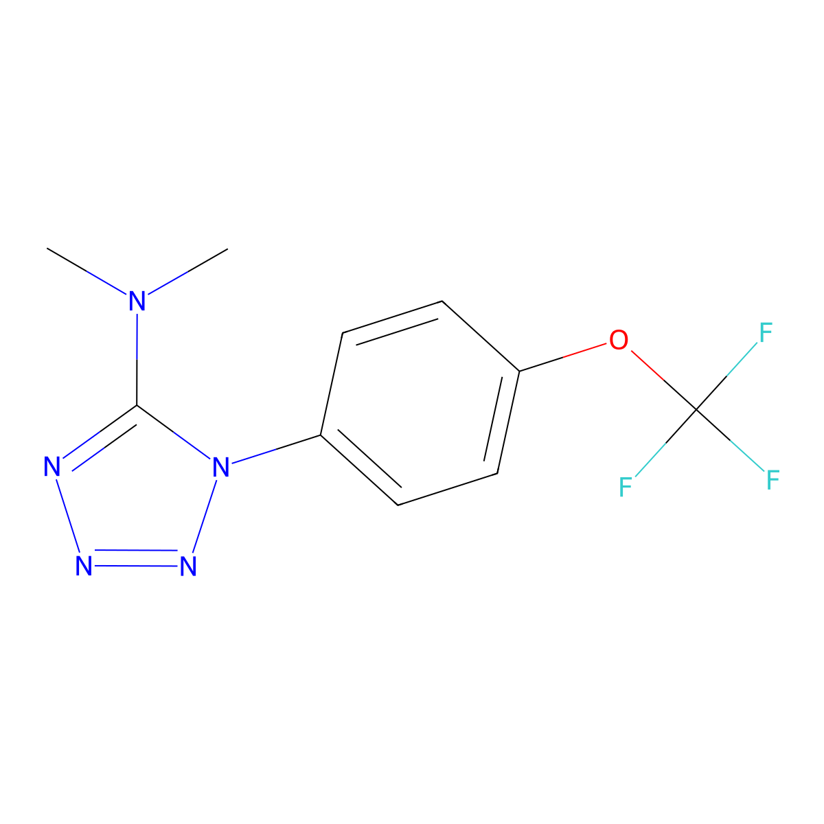 N,N-dimethyl-1-[4-(trifluoromethoxy)phenyl]-1H-1,2,3,4-tetraazol-5-amine molecular structure, CAS 338417-26-8