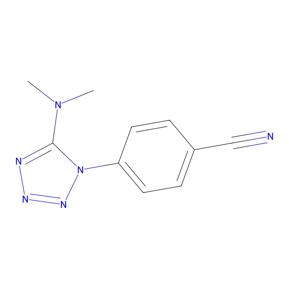 4-[5-(dimethylamino)-1H-1,2,3,4-tetrazol-1-yl]benzonitrile molecular structure, CAS 338417-29-1