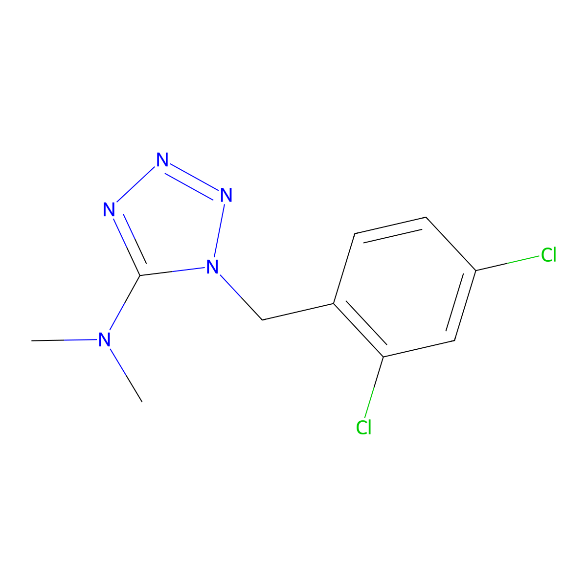 N-[1-(2,4-dichlorobenzyl)-1H-1,2,3,4-tetraazol-5-yl]-N,N-dimethylamine molecular structure, CAS 338417-33-7