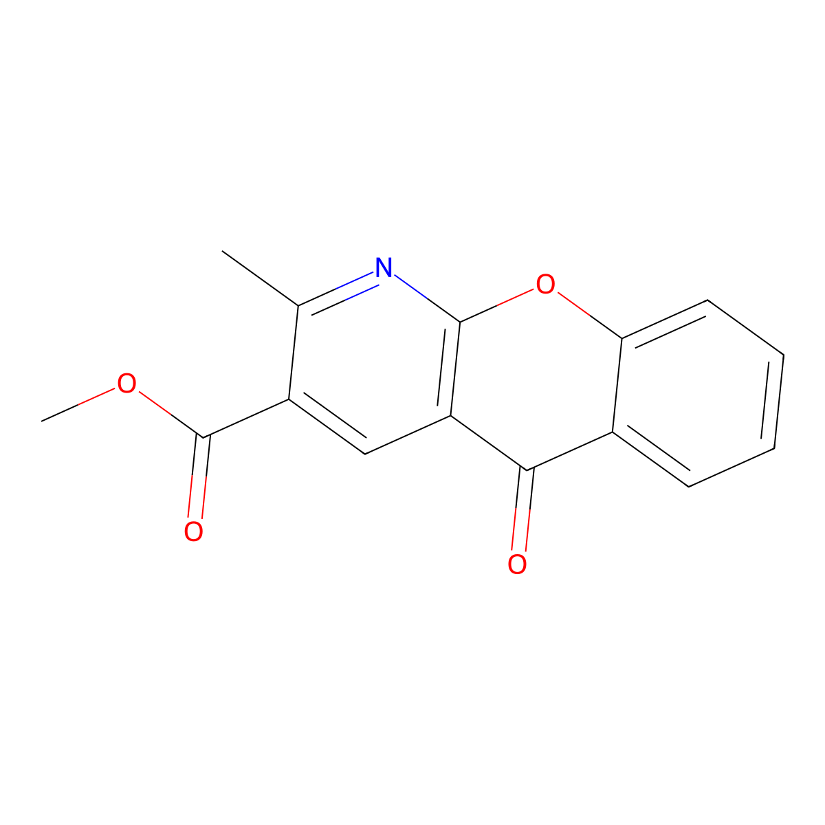 methyl 2-methyl-5-oxo-5H-chromeno[2,3-b]pyridine-3-carboxylate molecular structure, CAS 338417-42-8
