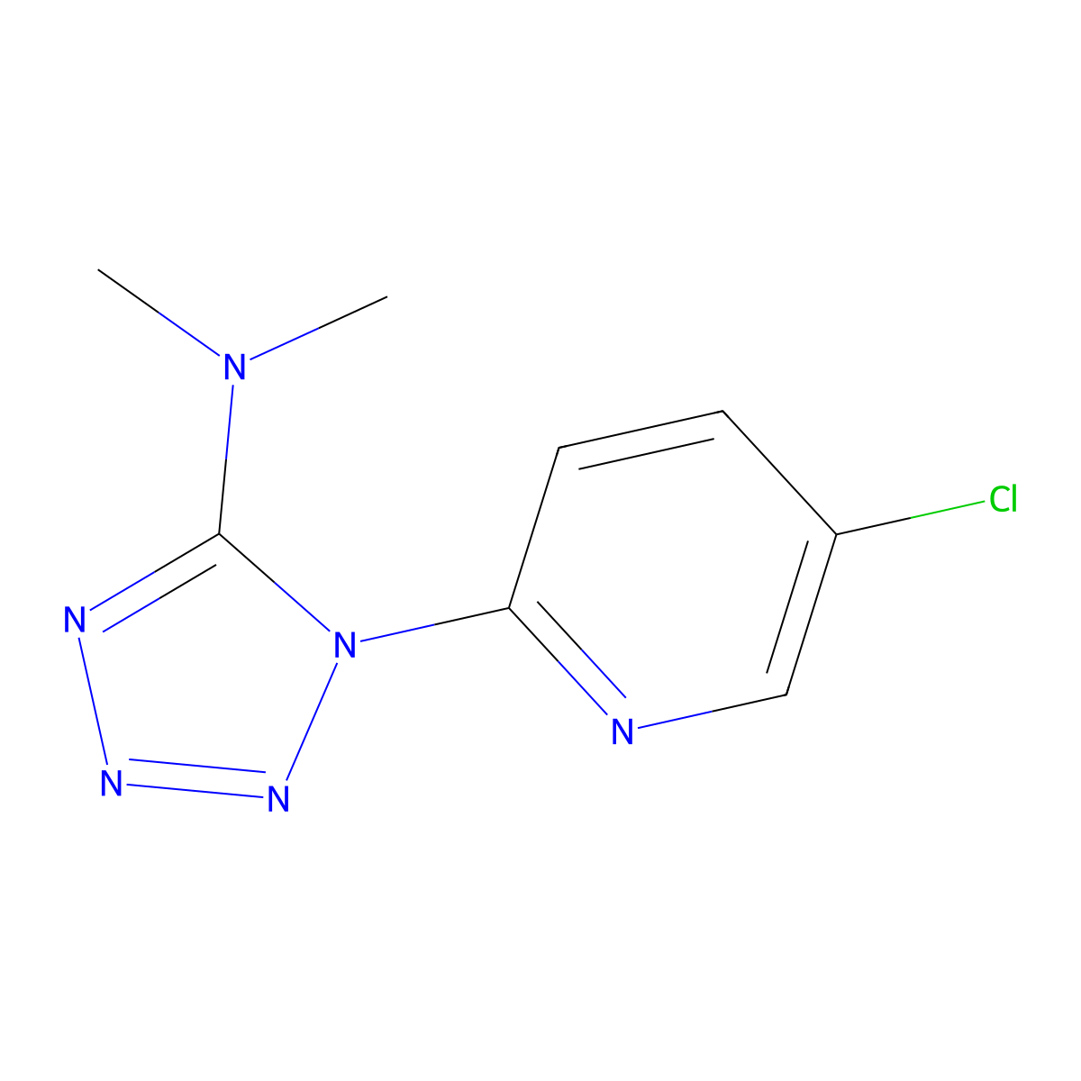 1-(5-chloro-2-pyridinyl)-N,N-dimethyl-1H-1,2,3,4-tetraazol-5-amine molecular structure, CAS 338417-47-3