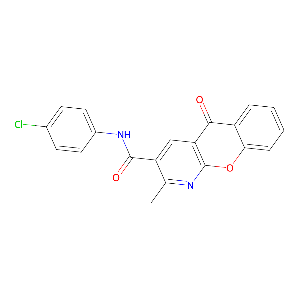 N-(4-chlorophenyl)-2-methyl-5-oxo-5H-chromeno[2,3-b]pyridine-3-carboxamide molecular structure, CAS 338417-57-5