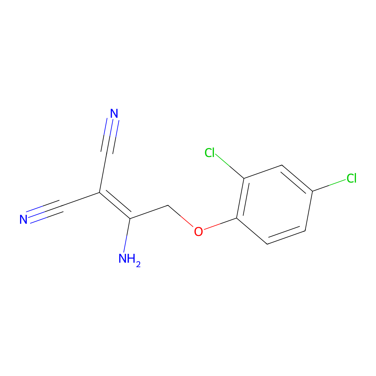 2-[1-Amino-2-(2,4-dichlorophenoxy)ethylidene]propanedinitrile molecular structure, CAS 338417-66-6