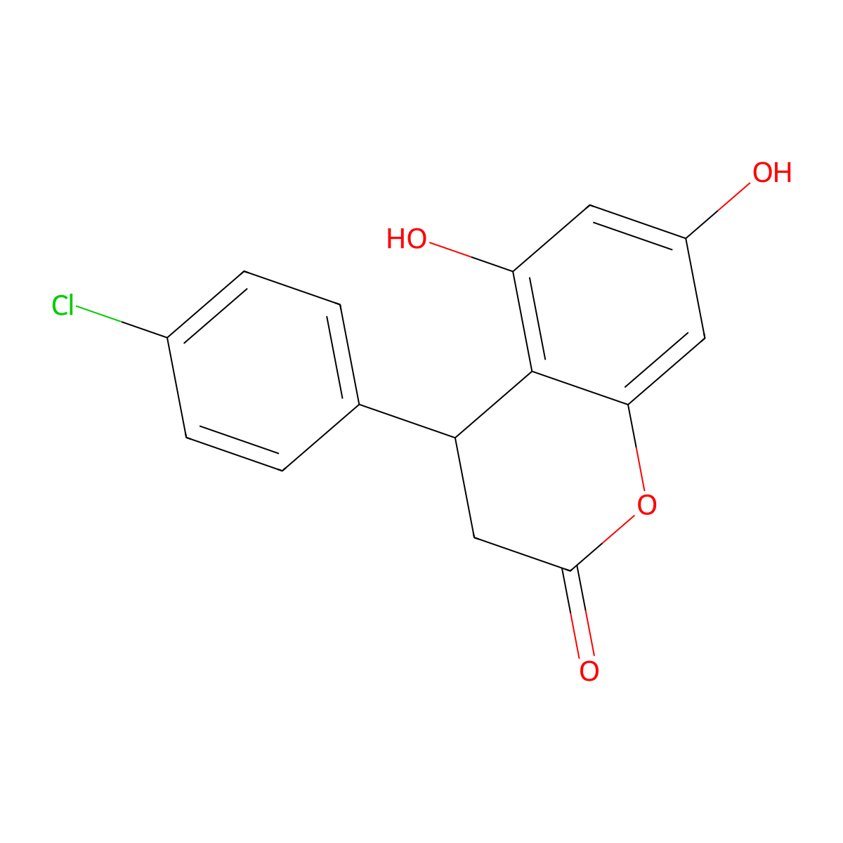 4-(4-Chlorophenyl)-5,7-dihydroxy-2-chromanone molecular structure, CAS 338417-72-4