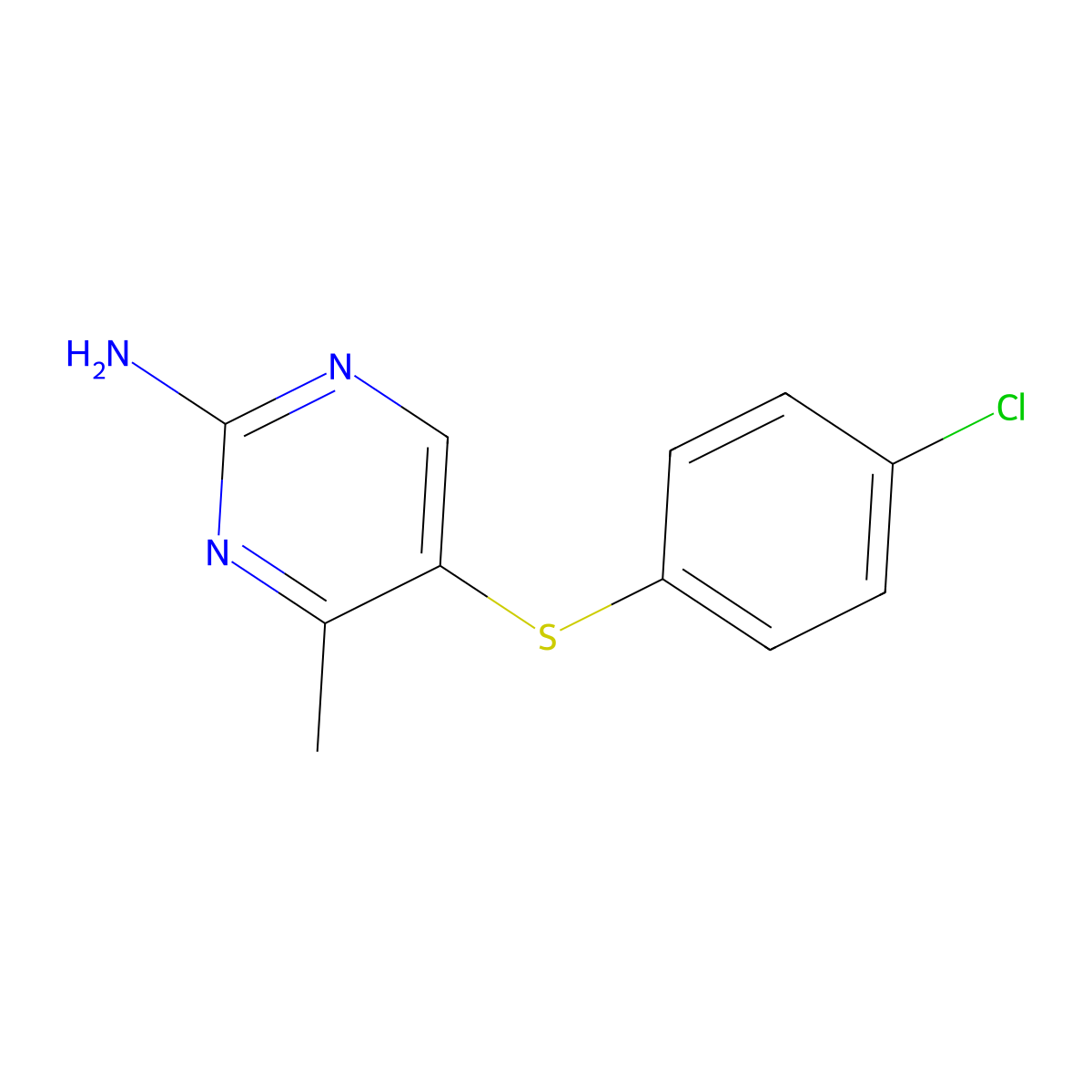 5-[(4-Chlorophenyl)sulfanyl]-4-methyl-2-pyrimidinylamine molecular structure, CAS 338417-76-8