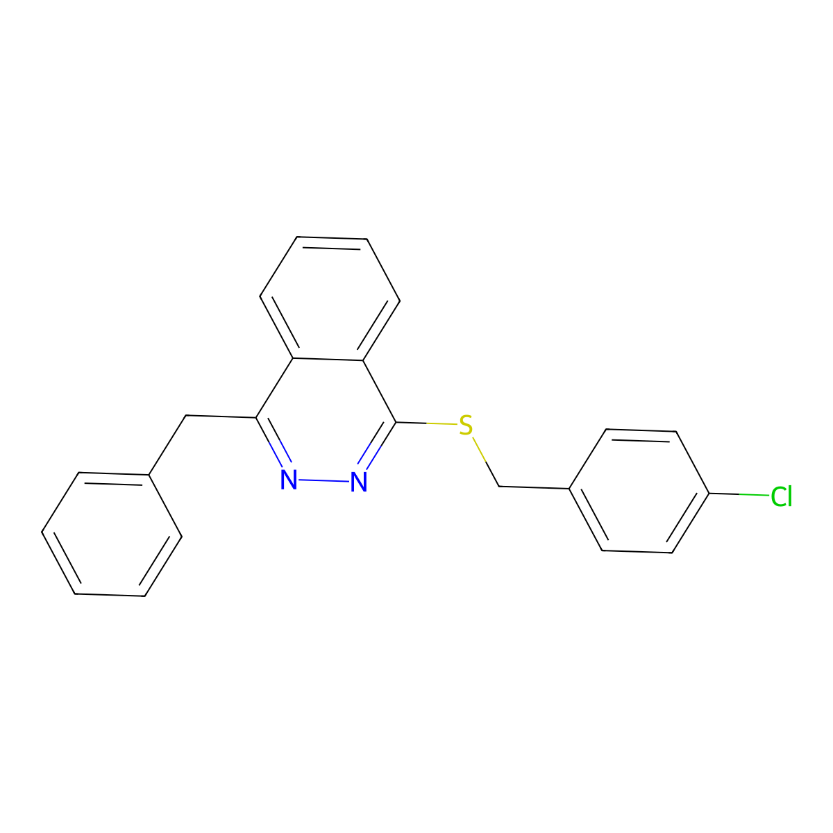 1-Benzyl-4-[(4-chlorobenzyl)sulfanyl]phthalazine molecular structure, CAS 338417-98-4