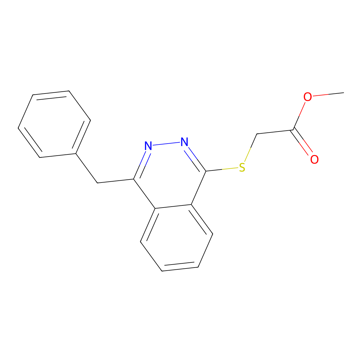 Methyl 2-[(4-benzyl-1-phthalazinyl)sulfanyl]acetate molecular structure, CAS 338417-99-5