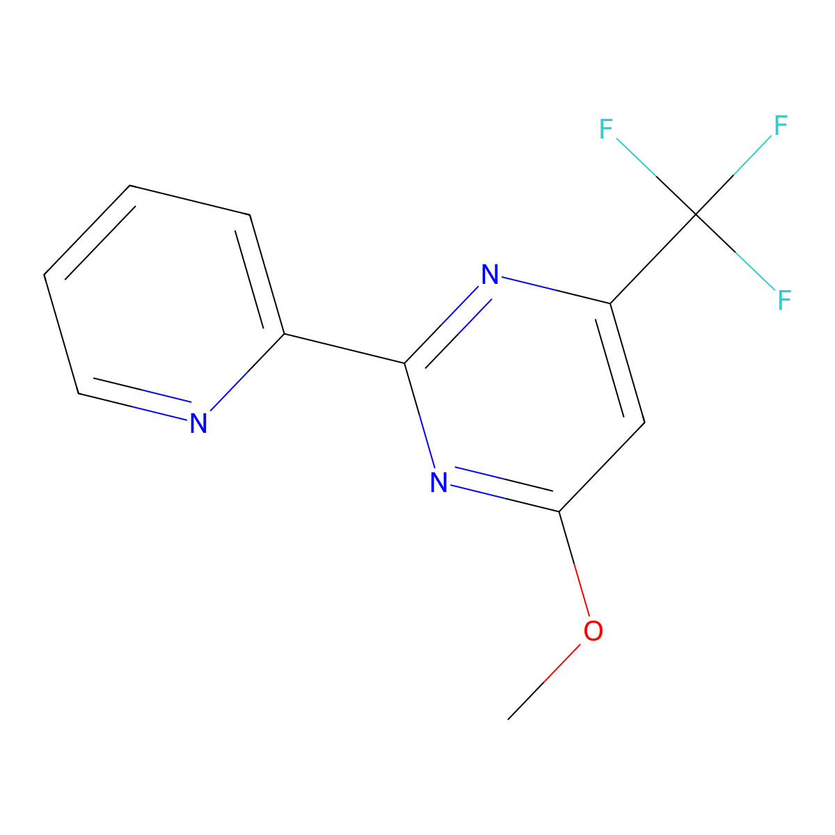 Methyl 2-(2-pyridinyl)-6-(trifluoromethyl)-4-pyrimidinyl ether molecular structure, CAS 338418-04-5