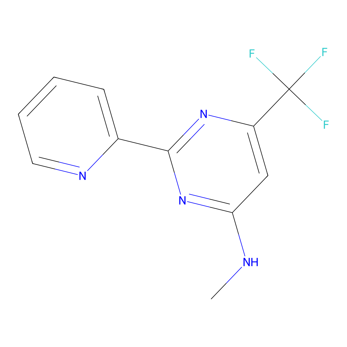 N-methyl-2-(2-pyridinyl)-6-(trifluoromethyl)-4-pyrimidinamine molecular structure, CAS 338418-10-3