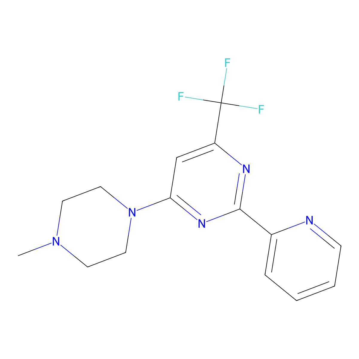 4-(4-Methylpiperazino)-2-(2-pyridinyl)-6-(trifluoromethyl)pyrimidine molecular structure, CAS 338418-12-5