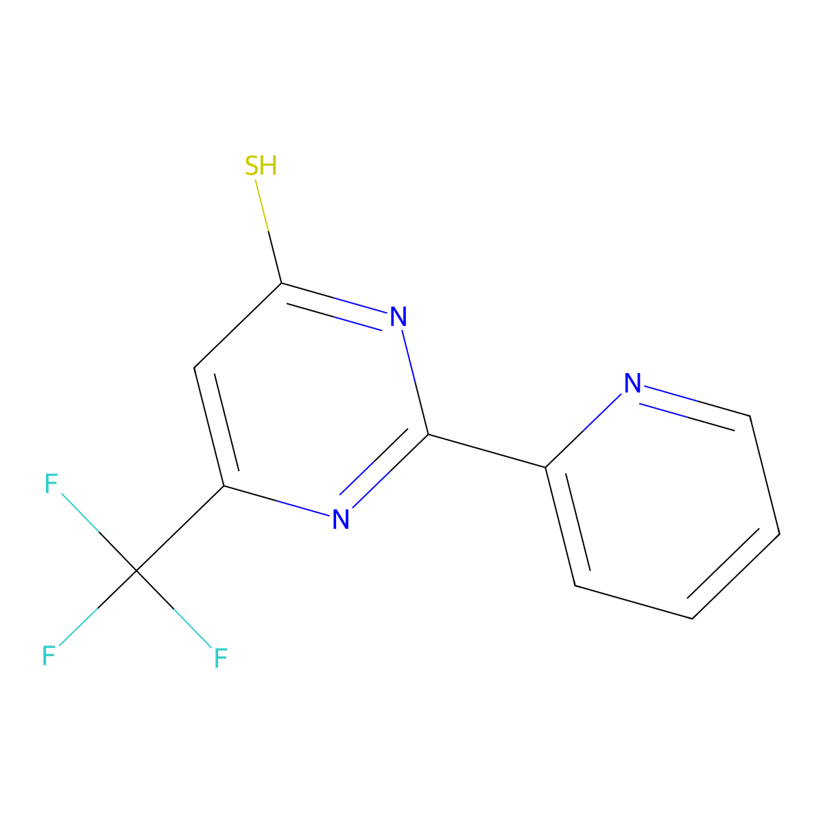2-(2-Pyridinyl)-6-(trifluoromethyl)-4-pyrimidinethiol molecular structure, CAS 338418-16-9