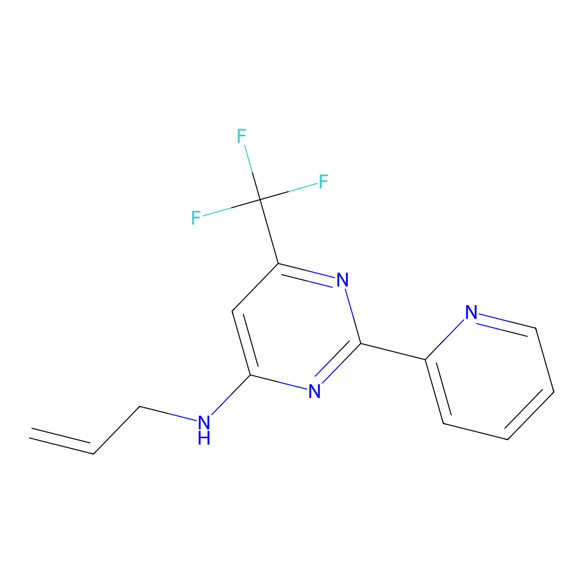 N-allyl-2-(2-pyridinyl)-6-(trifluoromethyl)-4-pyrimidinamine molecular structure, CAS 338418-22-7