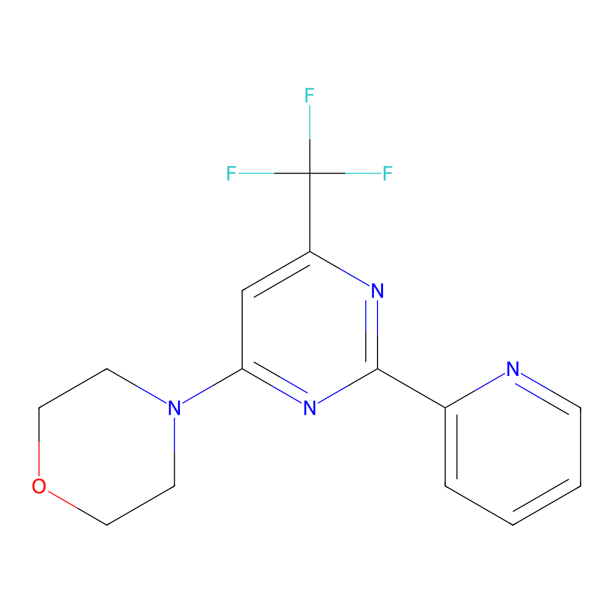 4-[2-(2-Pyridinyl)-6-(trifluoromethyl)-4-pyrimidinyl]morpholine molecular structure, CAS 338418-23-8