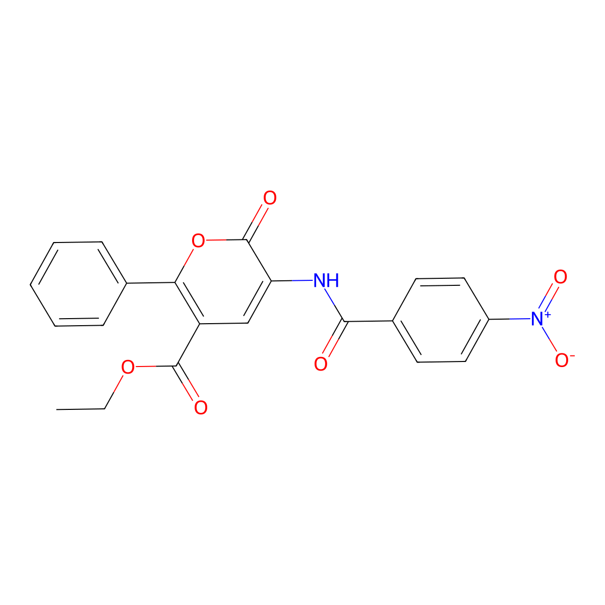 ethyl 3-[(4-nitrobenzoyl)amino]-2-oxo-6-phenyl-2H-pyran-5-carboxylate molecular structure, CAS 338418-35-2