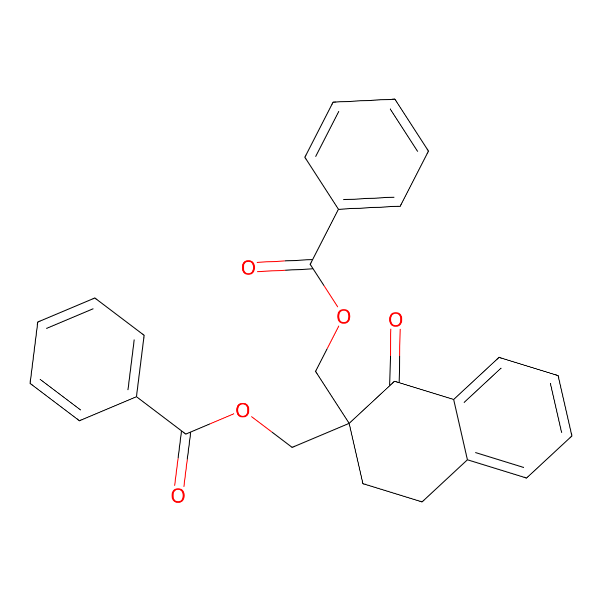 {2-[(Benzoyloxy)methyl]-1-oxo-1,2,3,4-tetrahydro-2-naphthalenyl}methyl benzenecarboxylate molecular structure, CAS 338418-39-6
