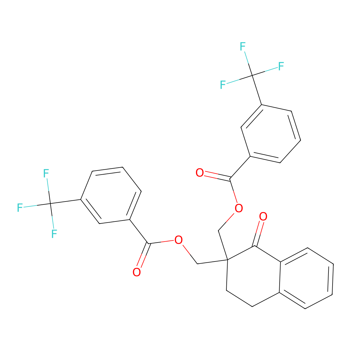 [1-Oxo-2-({[3-(trifluoromethyl)benzoyl]oxy}methyl)-1,2,3,4-tetrahydro-2-naphthalenyl]methyl 3-(trifluoromethyl)benzenecarboxylate molecular structure, CAS 338418-40-9