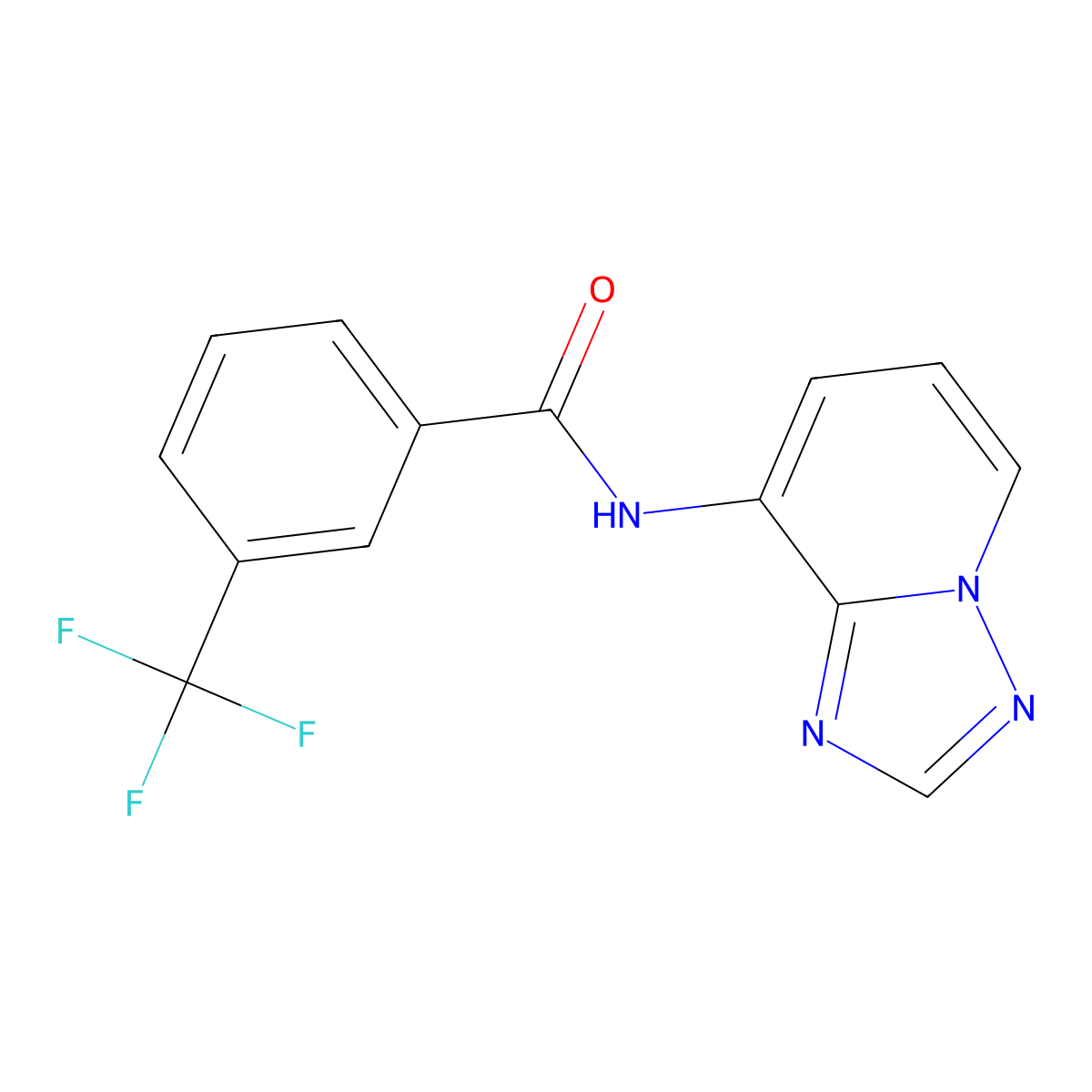 N-[1,2,4]triazolo[1,5-a]pyridin-8-yl-3-(trifluoromethyl)benzenecarboxamide molecular structure, CAS 338419-02-6