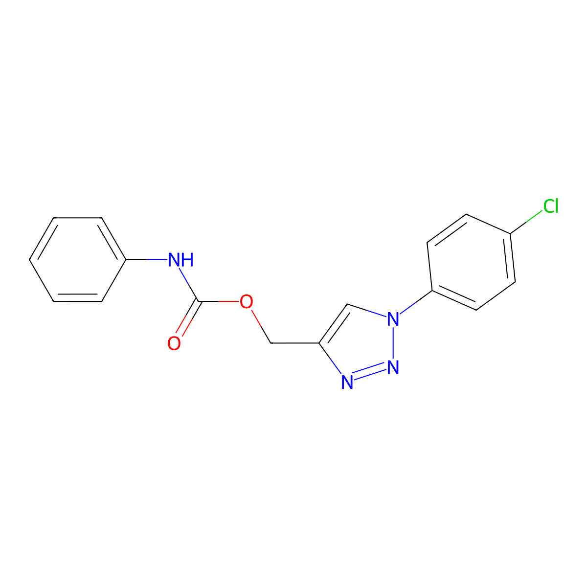 [1-(4-chlorophenyl)-1H-1,2,3-triazol-4-yl]methyl N-phenylcarbamate molecular structure, CAS 338419-08-2