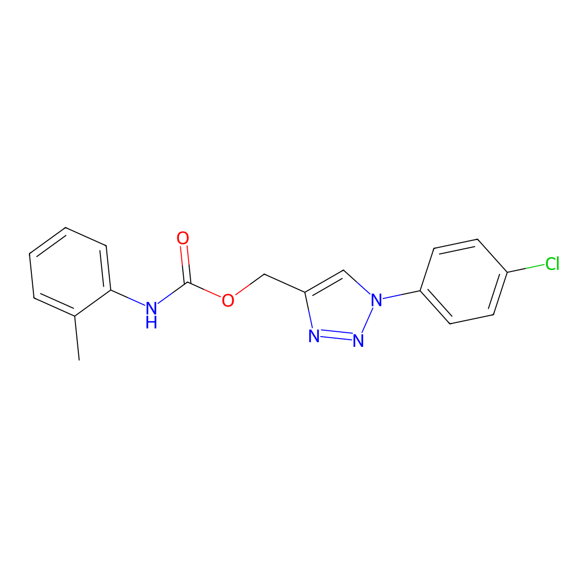 [1-(4-chlorophenyl)-1H-1,2,3-triazol-4-yl]methyl N-(2-methylphenyl)carbamate molecular structure, CAS 338419-20-8