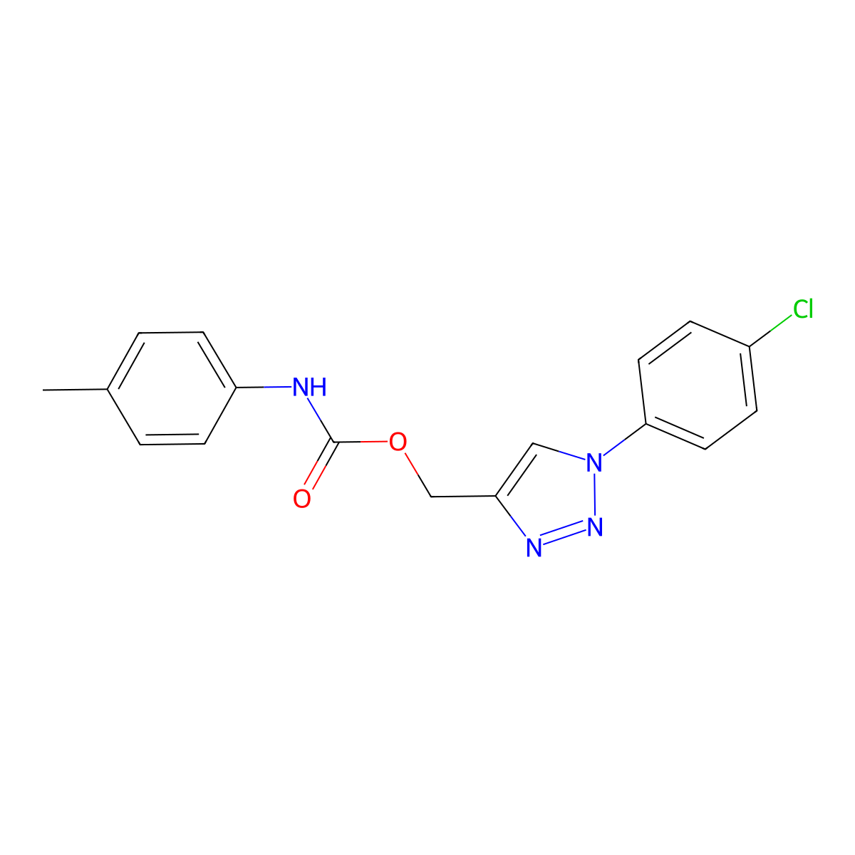 [1-(4-chlorophenyl)-1H-1,2,3-triazol-4-yl]methyl N-(4-methylphenyl)carbamate molecular structure, CAS 338419-21-9