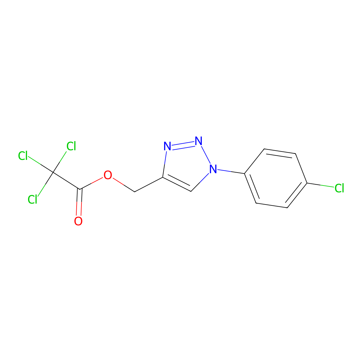 [1-(4-chlorophenyl)-1H-1,2,3-triazol-4-yl]methyl 2,2,2-trichloroacetate molecular structure, CAS 338419-24-2