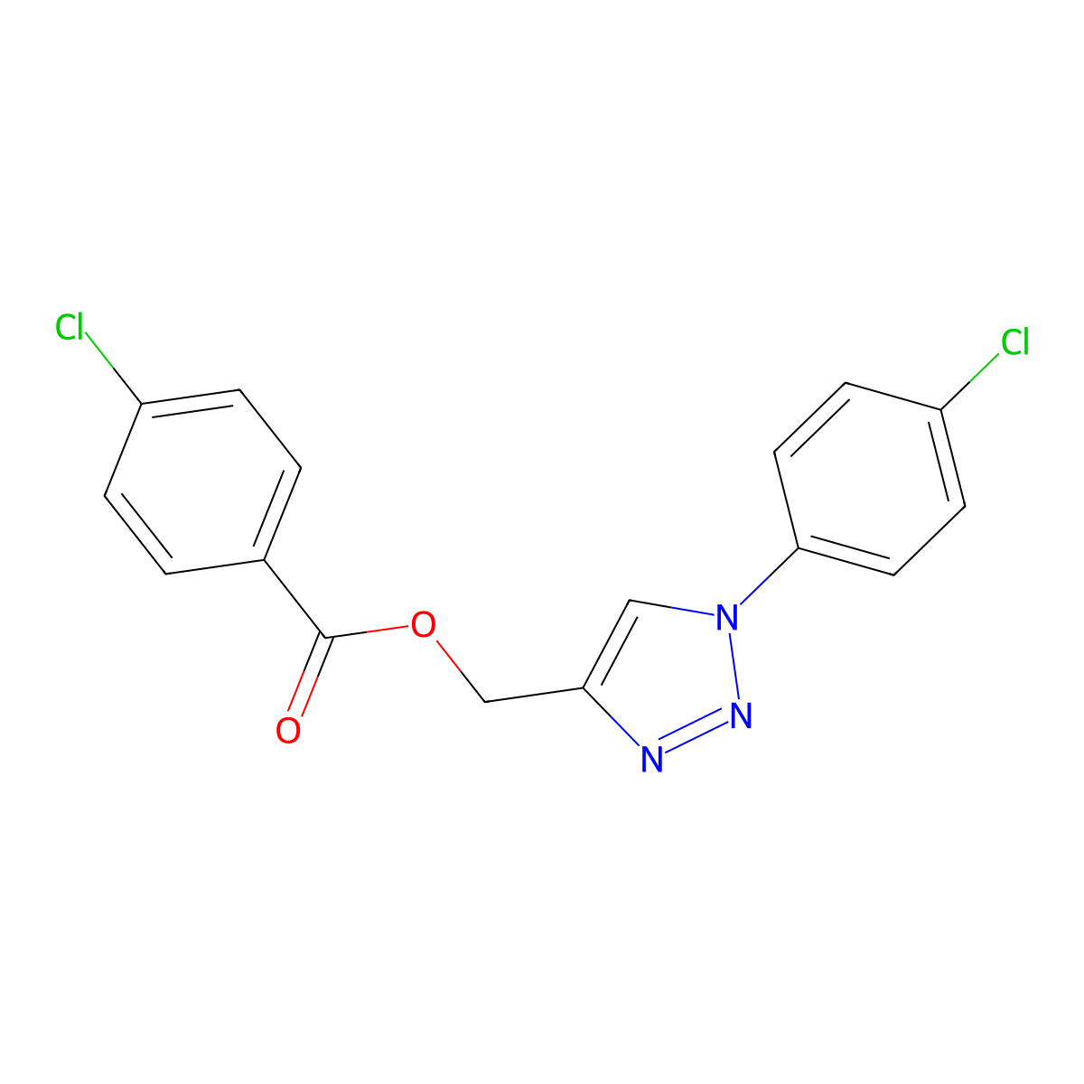[1-(4-chlorophenyl)-1H-1,2,3-triazol-4-yl]methyl 4-chlorobenzenecarboxylate molecular structure, CAS 338419-25-3