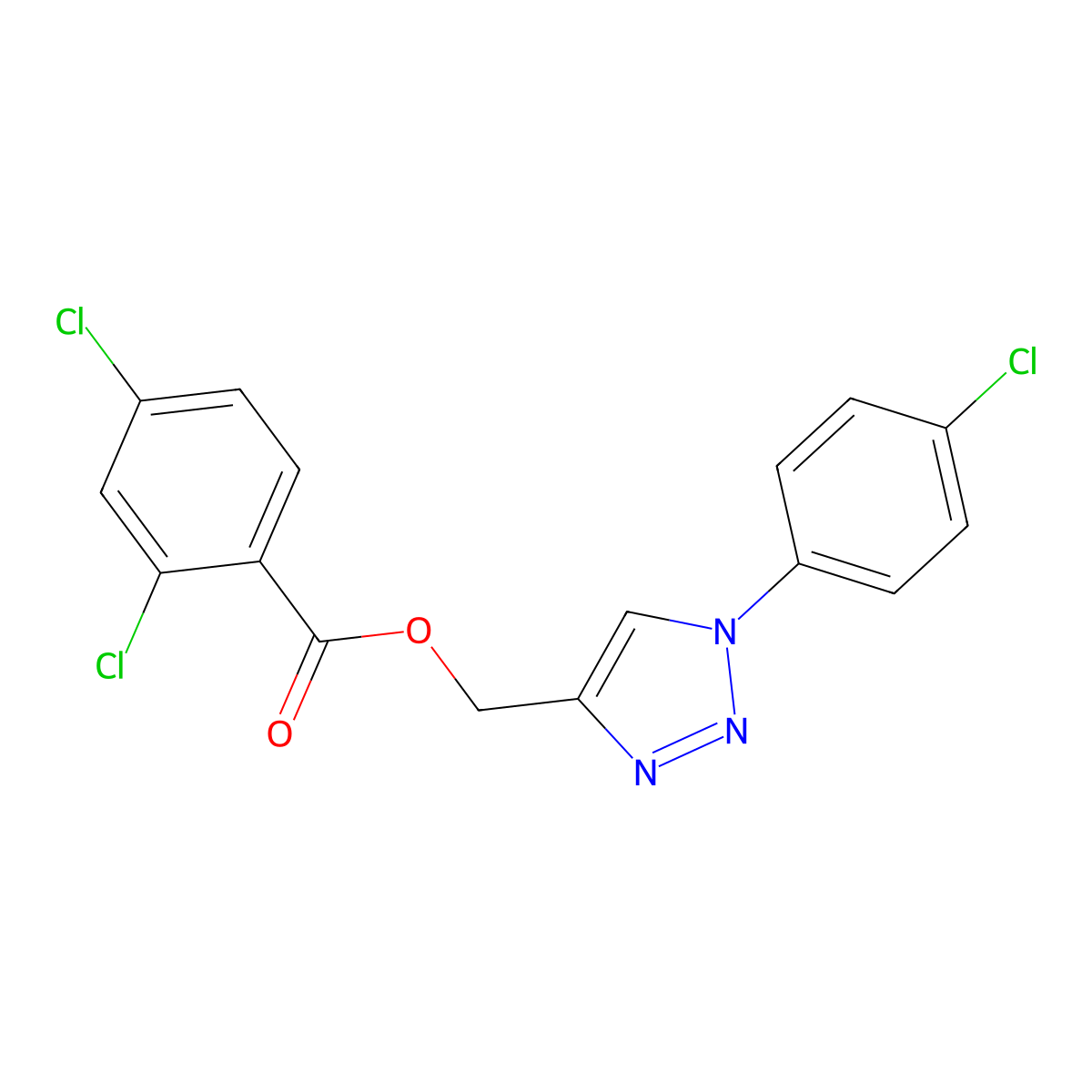 [1-(4-chlorophenyl)-1H-1,2,3-triazol-4-yl]methyl 2,4-dichlorobenzenecarboxylate molecular structure, CAS 338419-26-4