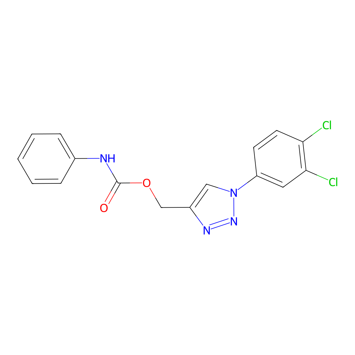 [1-(3,4-dichlorophenyl)-1H-1,2,3-triazol-4-yl]methyl N-phenylcarbamate molecular structure, CAS 338419-30-0