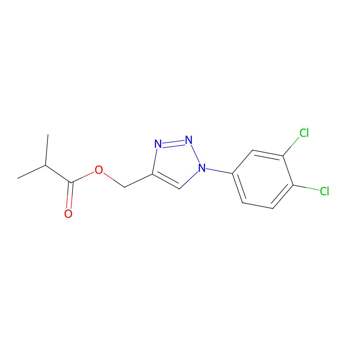 [1-(3,4-dichlorophenyl)-1H-1,2,3-triazol-4-yl]methyl 2-methylpropanoate molecular structure, CAS 338419-42-4