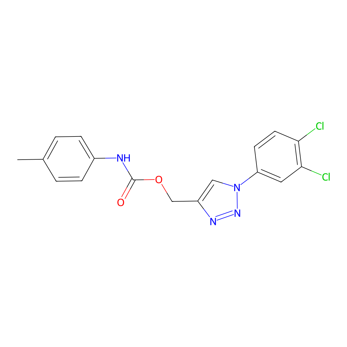 [1-(3,4-dichlorophenyl)-1H-1,2,3-triazol-4-yl]methyl N-(4-methylphenyl)carbamate molecular structure, CAS 338419-43-5