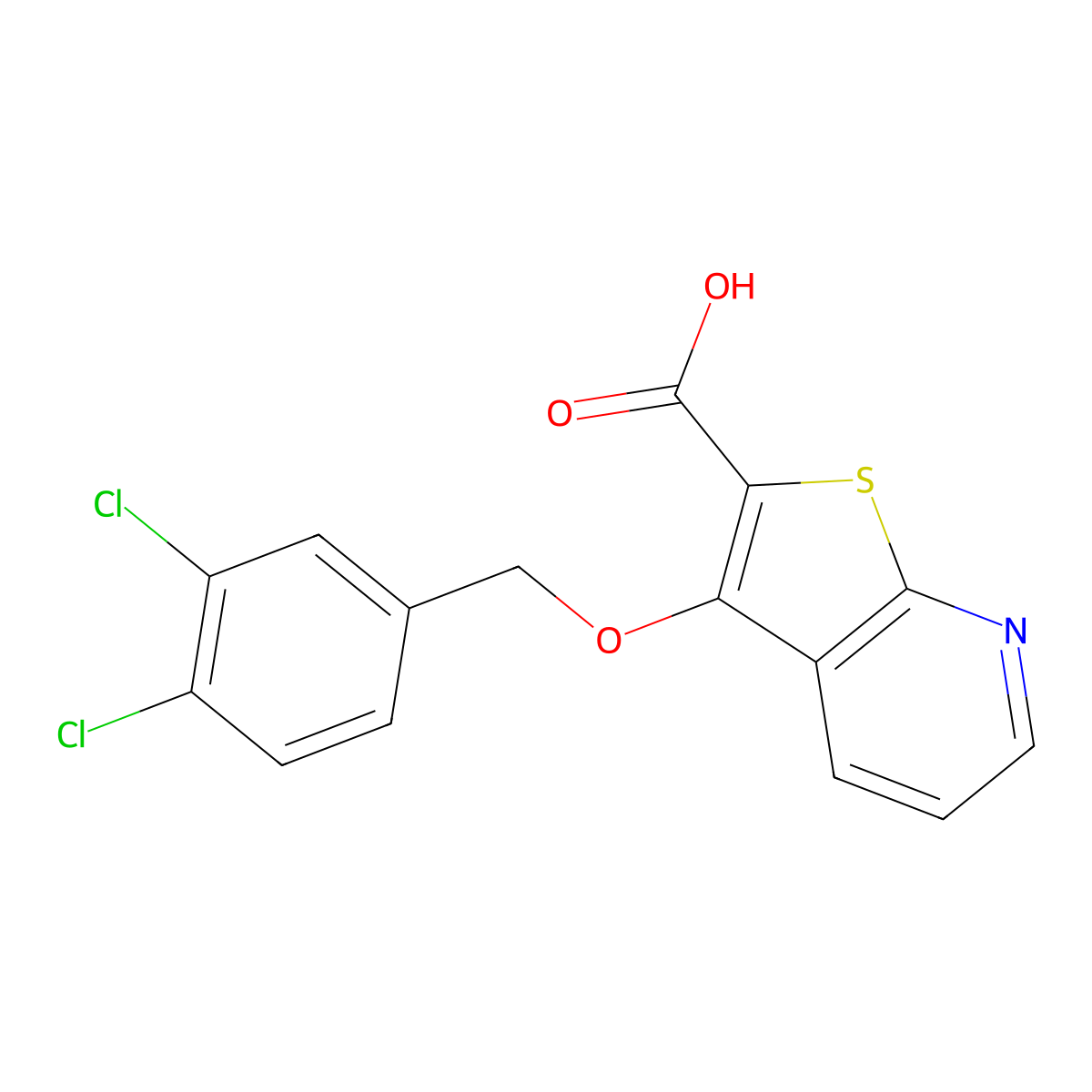 3-[(3,4-Dichlorobenzyl)oxy]thieno[2,3-b]pyridine-2-carboxylic acid molecular structure, CAS 338419-44-6