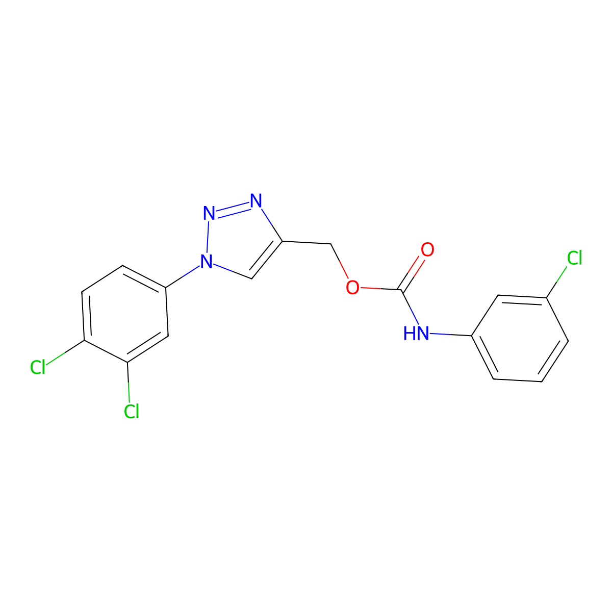 [1-(3,4-dichlorophenyl)-1H-1,2,3-triazol-4-yl]methyl N-(3-chlorophenyl)carbamate molecular structure, CAS 338419-45-7