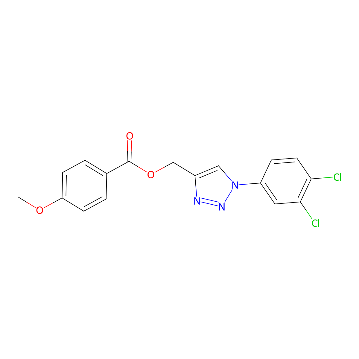[1-(3,4-dichlorophenyl)-1H-1,2,3-triazol-4-yl]methyl 4-methoxybenzenecarboxylate molecular structure, CAS 338419-46-8