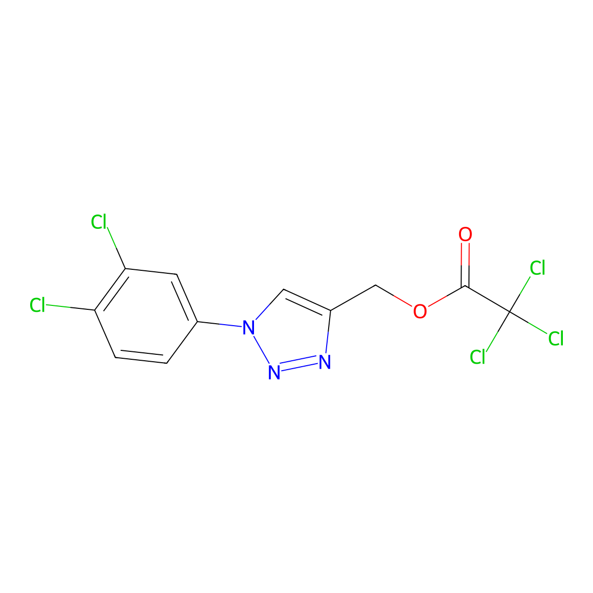 [1-(3,4-dichlorophenyl)-1H-1,2,3-triazol-4-yl]methyl 2,2,2-trichloroacetate molecular structure, CAS 338419-47-9
