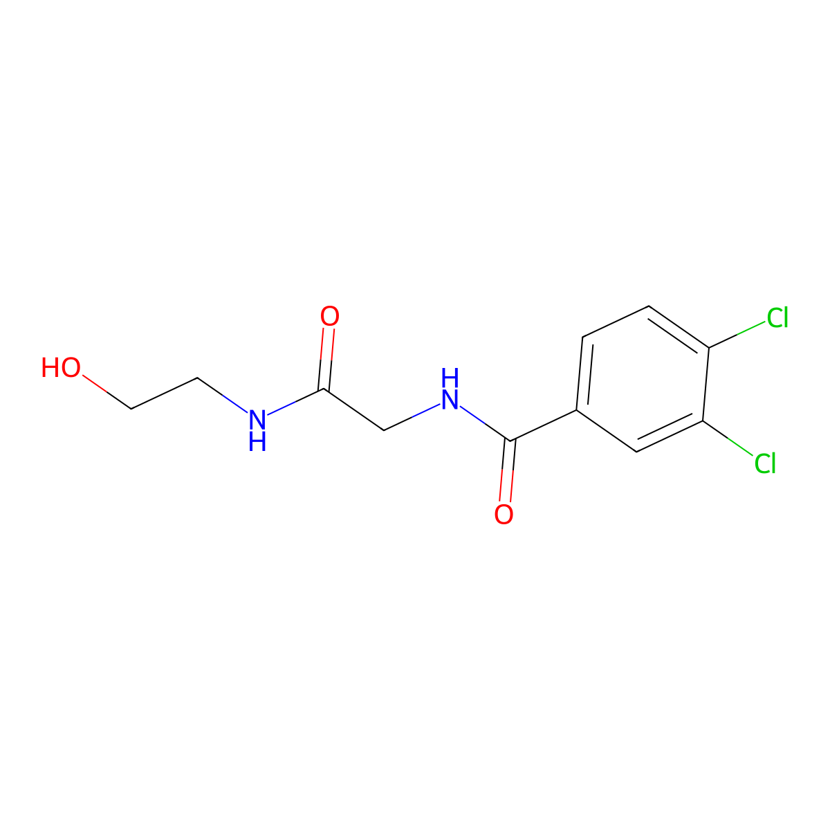 3,4-dichloro-N-{2-[(2-hydroxyethyl)amino]-2-oxoethyl}benzenecarboxamide molecular structure, CAS 338419-51-5