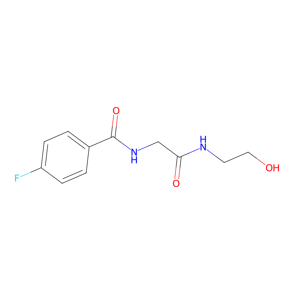 (4-Fluorobenzamido)-N-(2-hydroxyethyl)acetamide molecular structure, CAS 338419-53-7